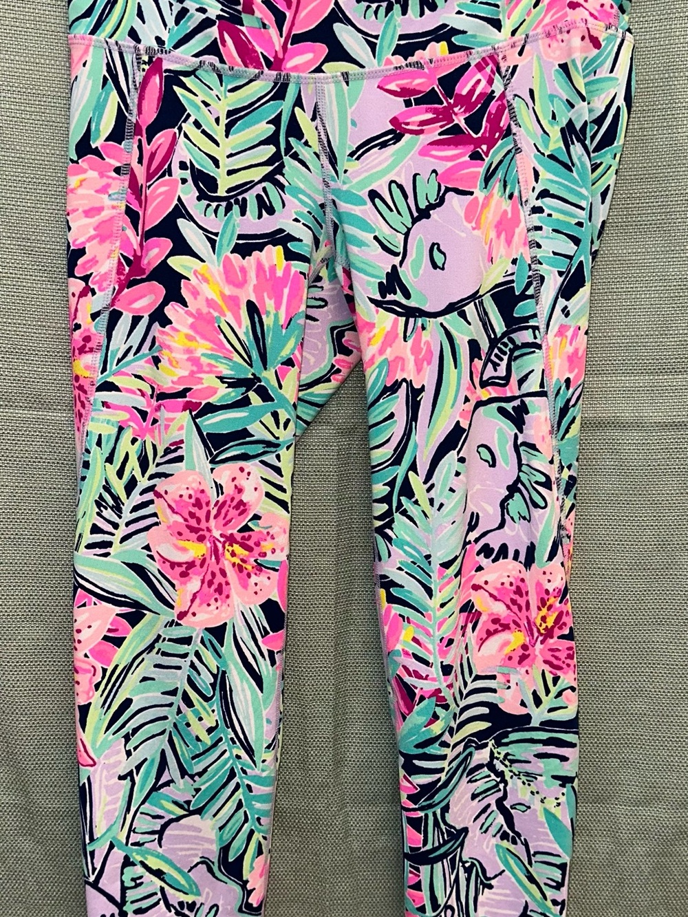 Lilly Pulitzer Navy, Pink & Mint Tropical Floral Leggings